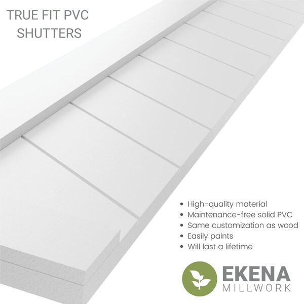 True Fit PVC Single Panel Chevron Modern Style Fixed Mount Shutters, Ocean Swell, 12W X 28H